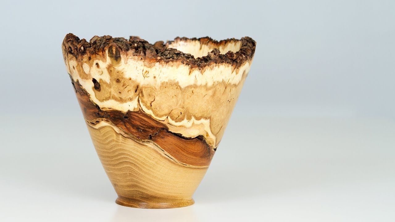 Woodturning - Black locust live edge vase