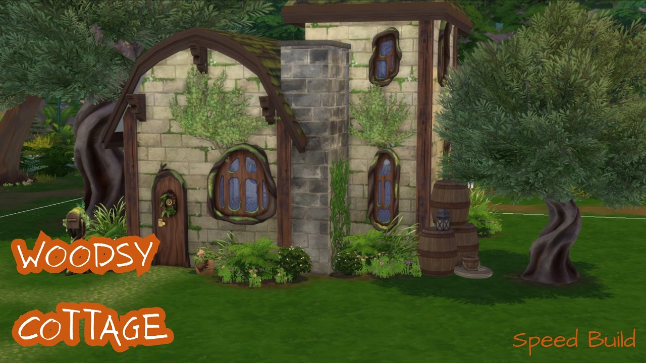 Woodsy PEASANT COTTAGE Speed build!! - The sims 4 Build!