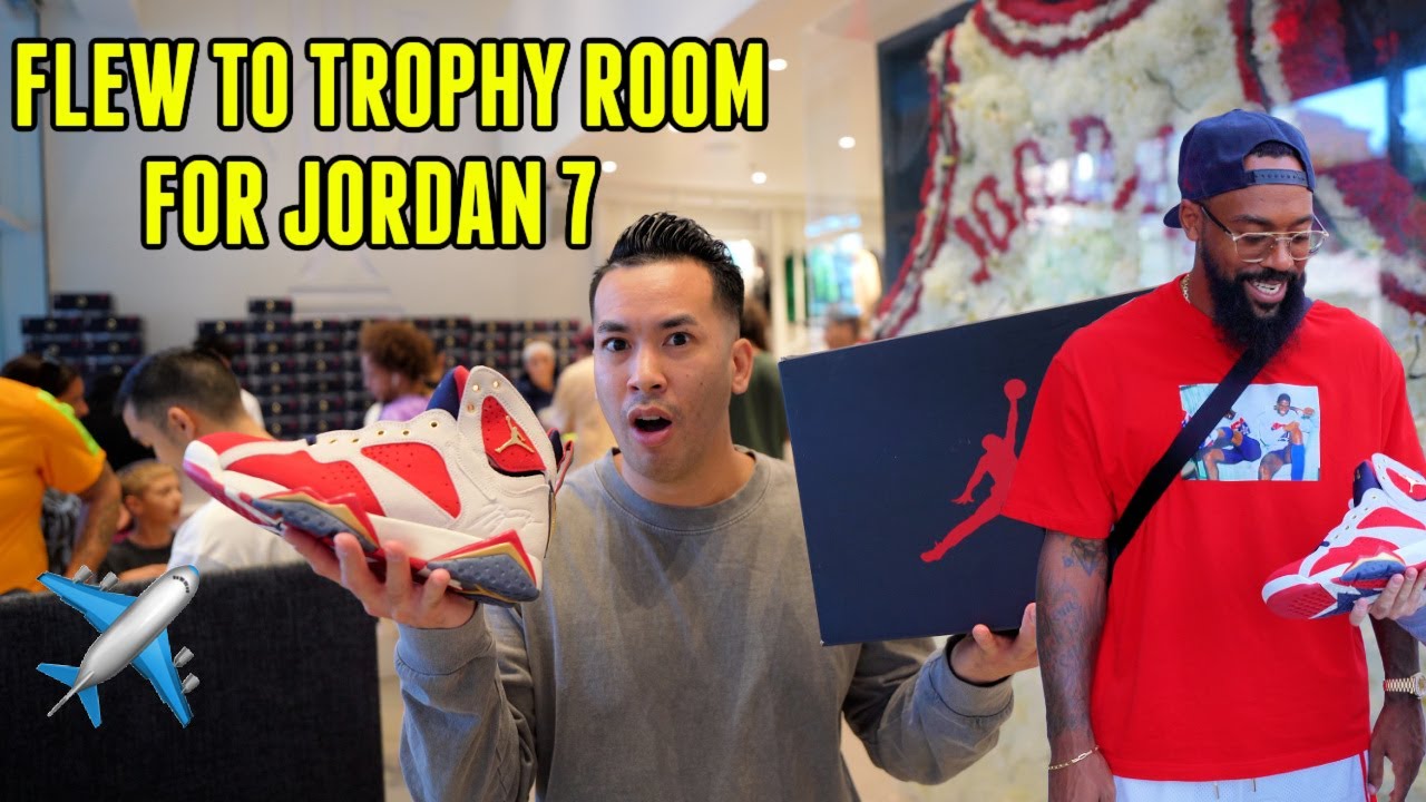 (DID ANYONE HIT ??) I FLEW TO TROPHY ROOM TO PICK UP JORDAN 7 NEW SHERIFF IN TOWN VLOG