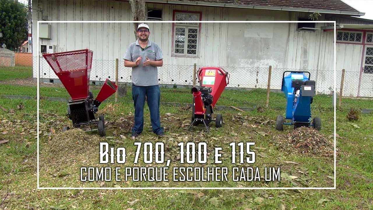 Trituradores de Galhos Linha Bio 700 , Bio 100 e Bio 115