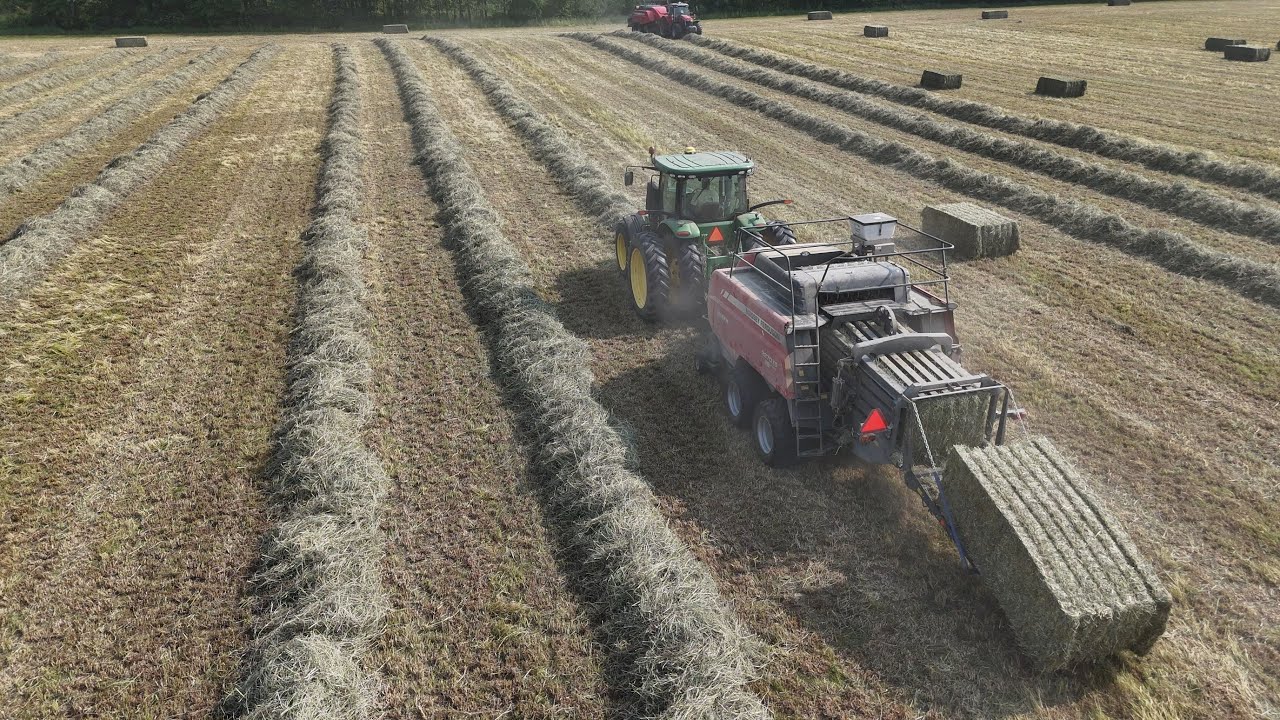 Drone Footage: Harvesting Hay on a Massive Scale