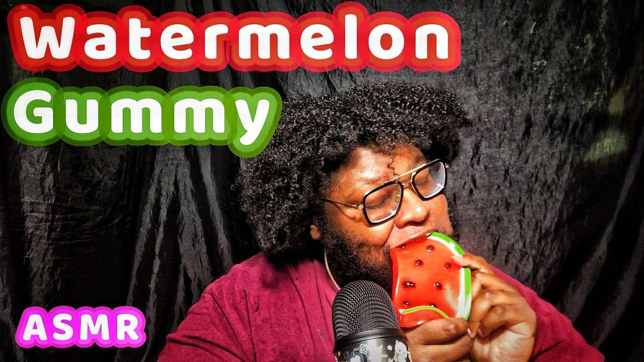 ASMR Giant Gummy Watermelon 🍉 | No Talking | Juicy & Chewy Candy Eating Sounds