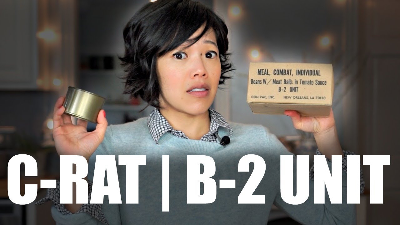C- RATION | B-2 Unit Beans with Meatballs -- 50-year old C-rat