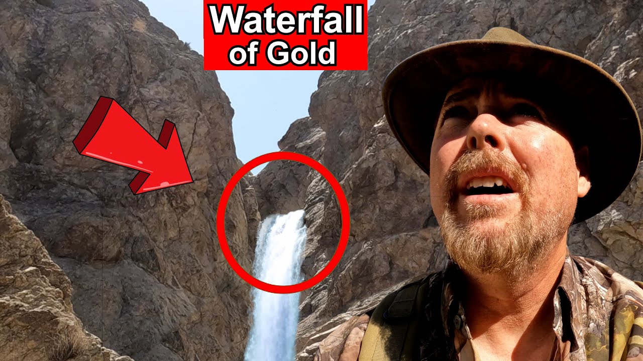 Metal Detecting for Gold Under a Desert Waterfall