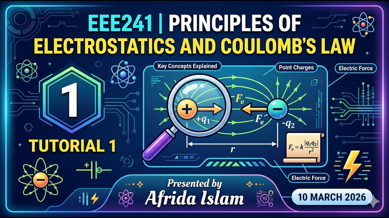 EEE241|Principles of Electrostatics and Coulomb's Law | Tutorial 1| Afrida Islam-10 march 2026