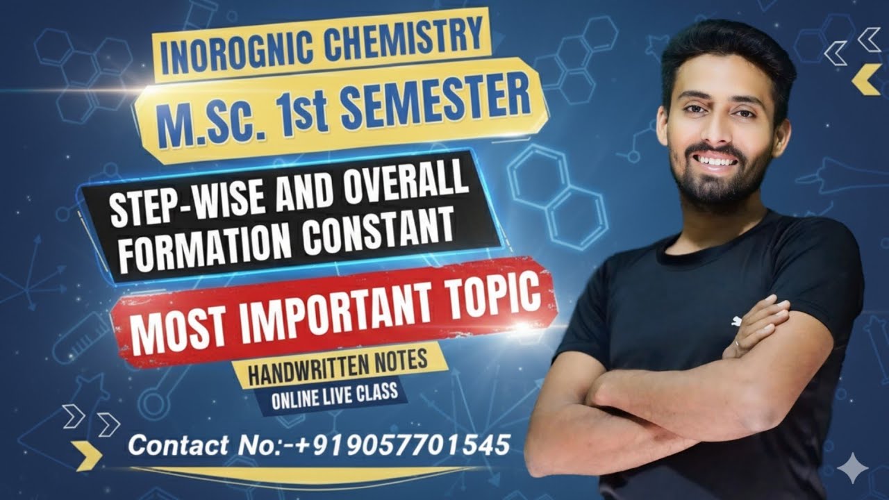 Msc Chemistry 1st semester Inorganic Chemistry।।Stepwise and Overall Formation Constant।।Most Topic