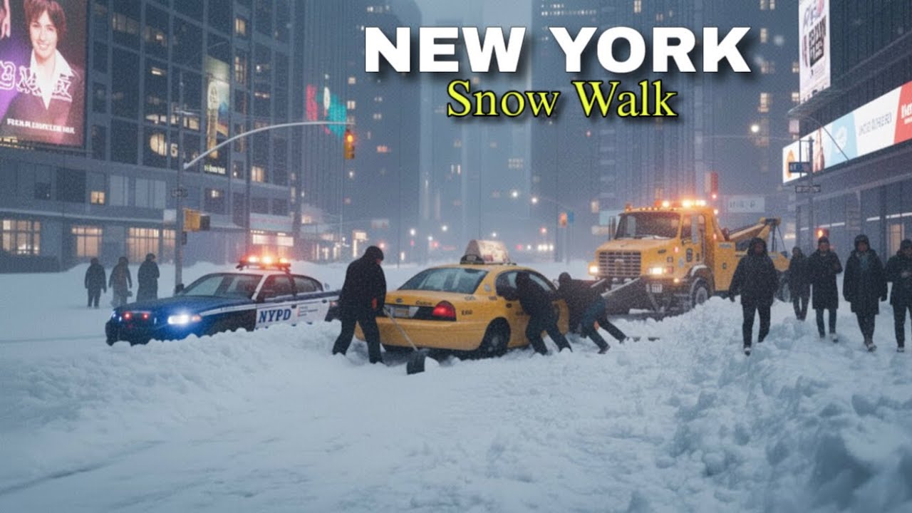 New York City First Snowfall 2025 Central Park & 6th Avenue 4K Snow Ambience Walk 