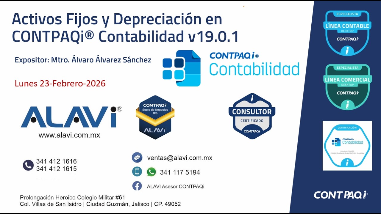 Activos Fijos y su Depreciación en CONTPAQi Contabilidad v19.0.1