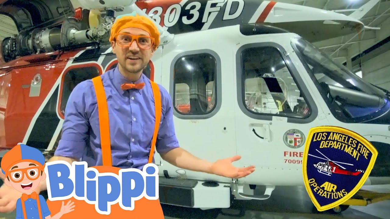 Blippi Learns And Explores A Firefighting Helicopter | Educational Videos For Kids