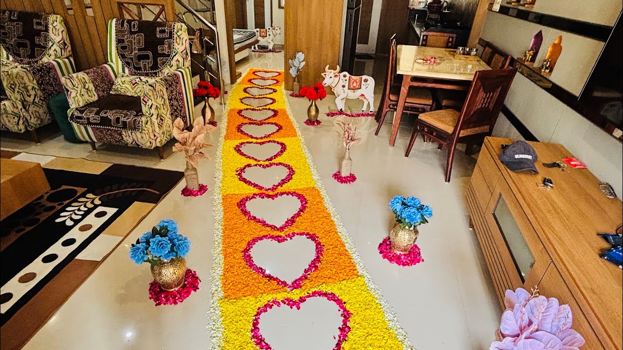 Hu ane bholu jy chi oder complet karva flowers rangoli 