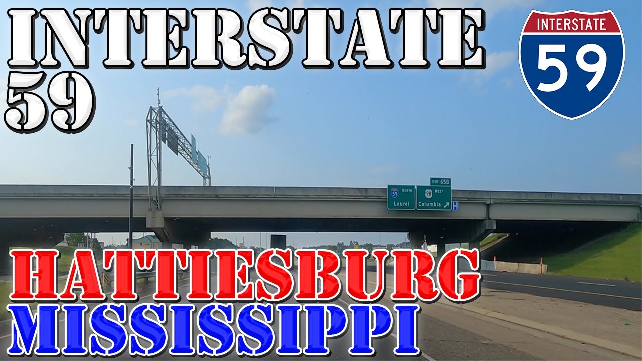 I-59 North - Hattiesburg - Mississippi - 4K Highway Drive