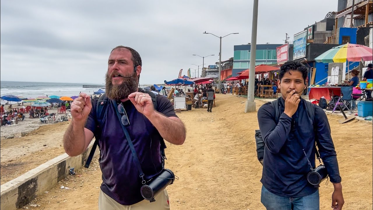 Preaching on the beach in Tijuana, Mexico. 