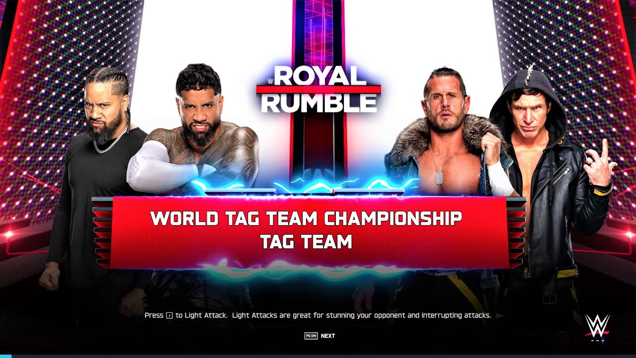 The Usos против The Motor City Machine Gun - WWE 2K25