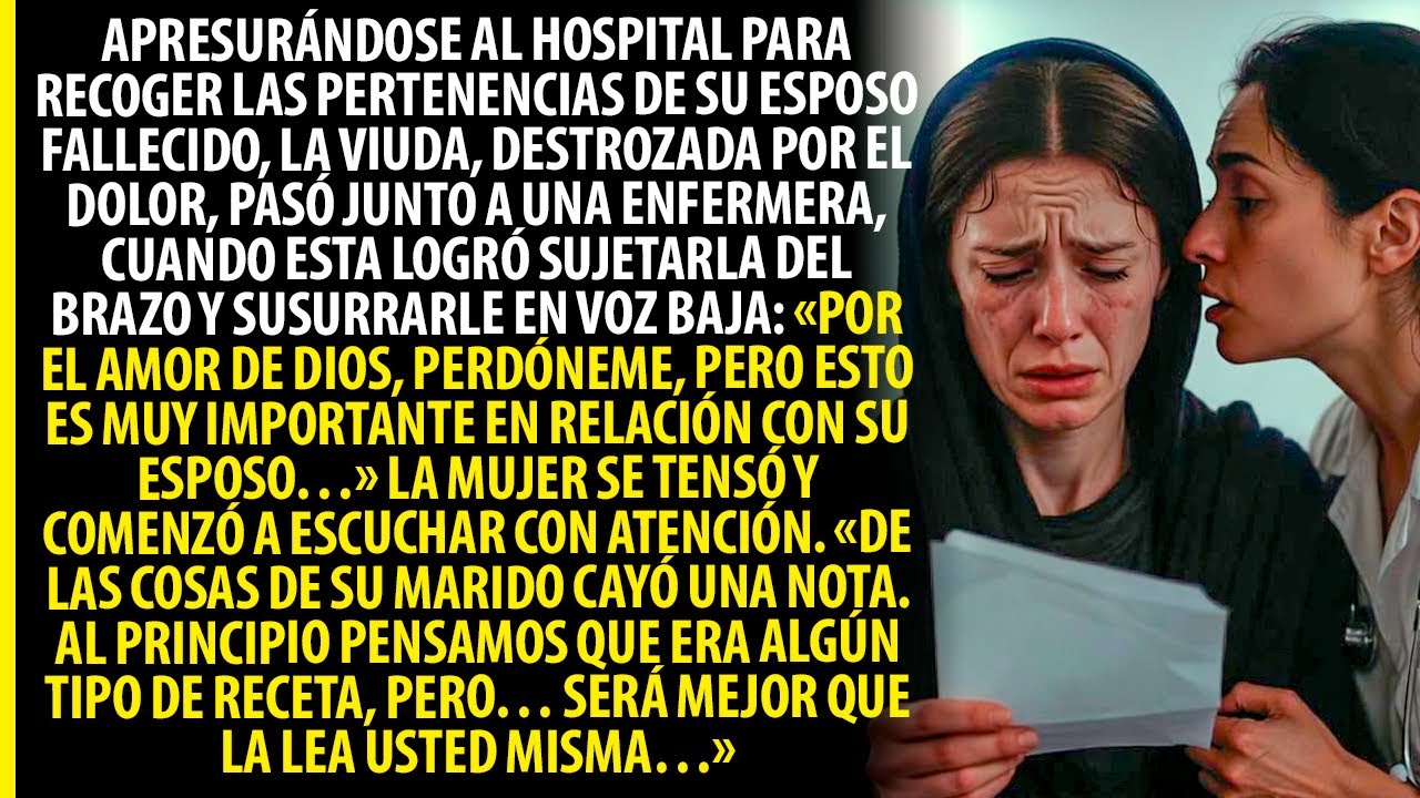 Apresurándose al hospital para recoger las pertenencias de su esposo fallecido, la…