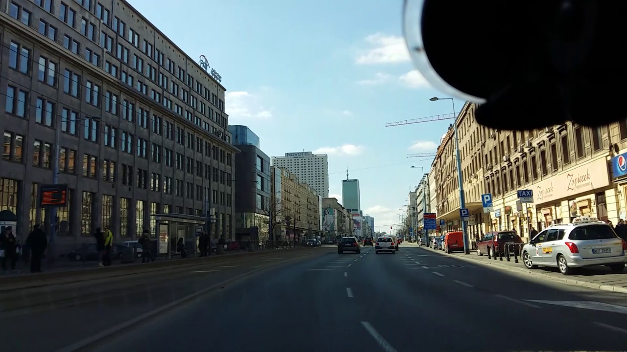 На машине по Варшаве. Samochodem po Warszawie.