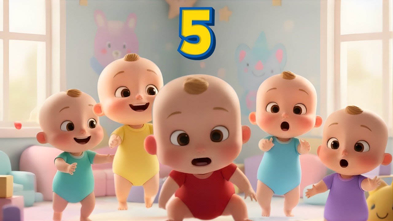 Five Sleepy Babies 🌙 Bedtime Song for Kids | Lullabies for Babies & Toddlers | Good Night Song