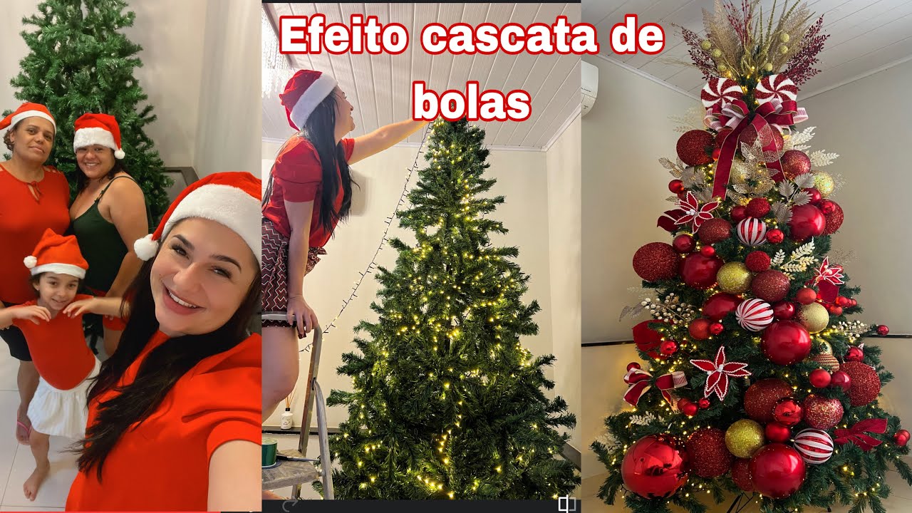 Montamos a nossa árvore de Natal Gigante - decoração cascata de bolas - Natal 2024
