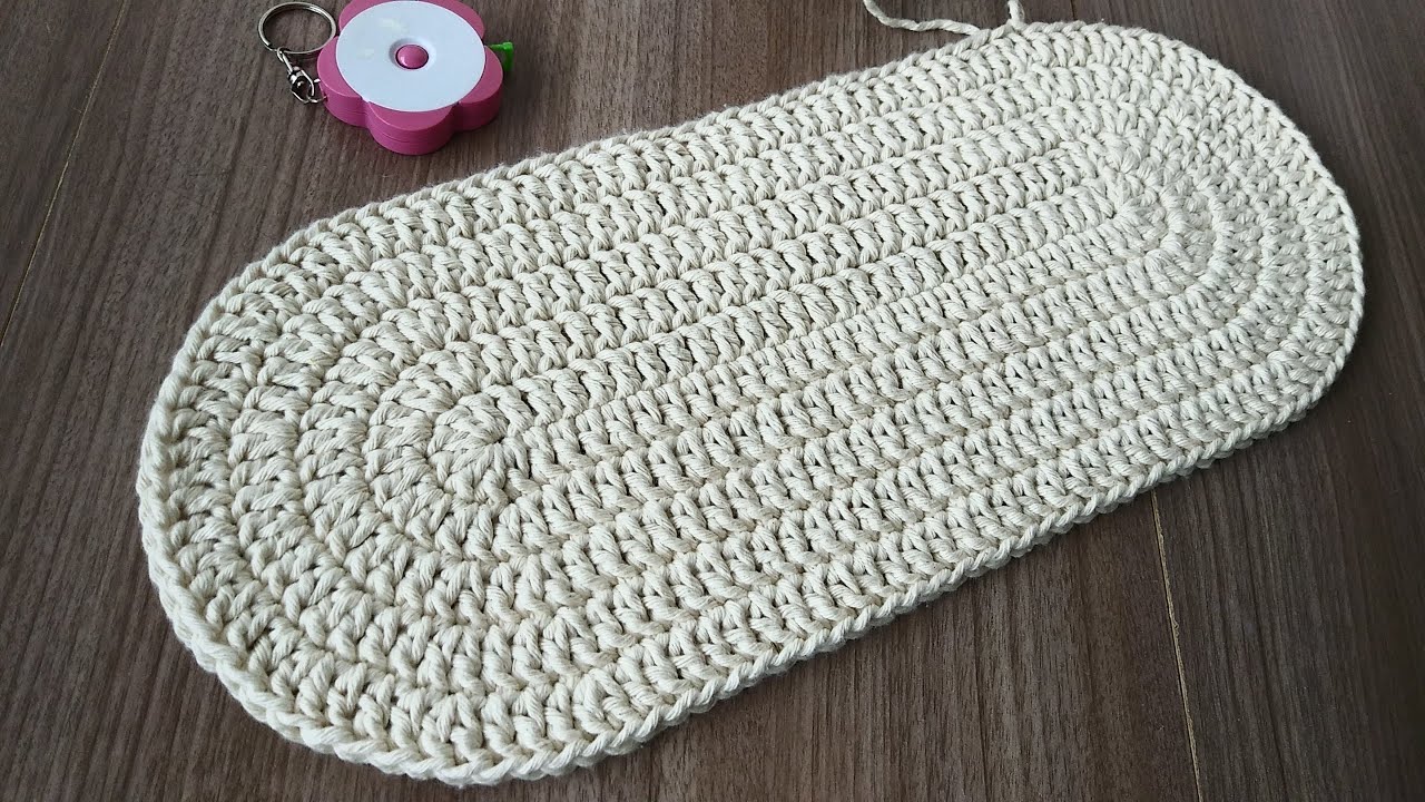 Base em crochê perfeita para tapete oval/ crochê perfeito