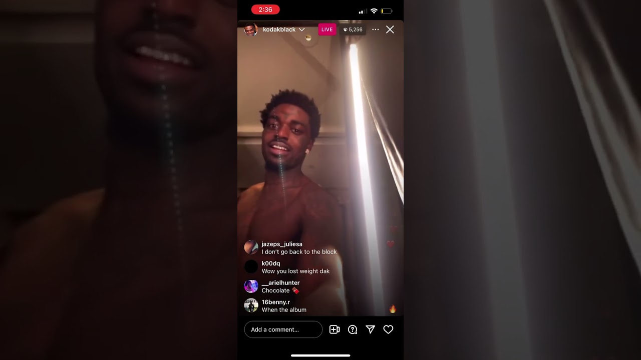 Kodak Black Goes IG Live !!! Drunk As Aye B**ch