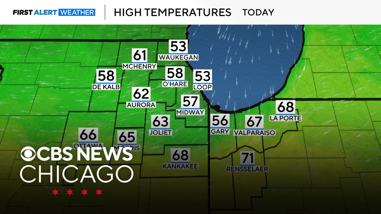 Cooler and cloudy on Monday in Chicago