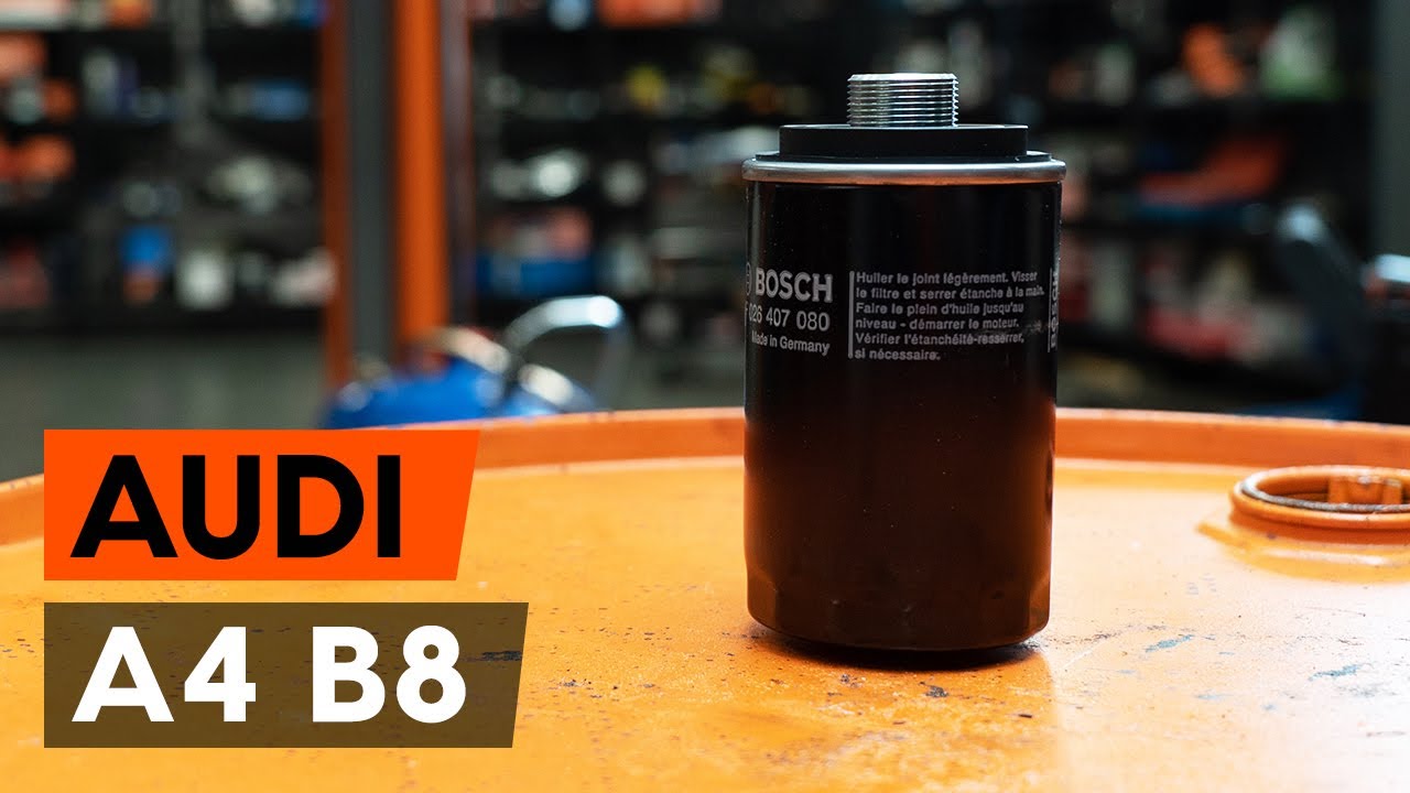 How to change oil filter and engine oil on Audi A4 B8 Saloon [TUTORIAL AUTODOC]