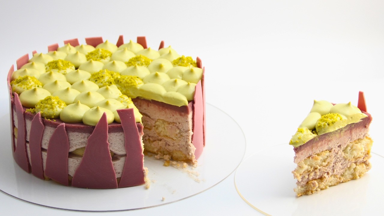 Cherry, Pistachio & Ruby Chocolate Tiramisu Recipe &ndash; No Added Sugar, Eggless