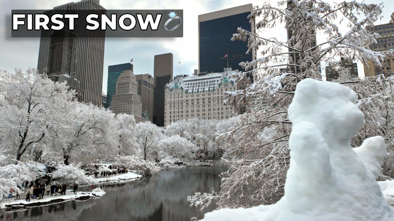 First Snow in NYC: Rockefeller Tree to Central Park [4K Immersive Walk] ❄️