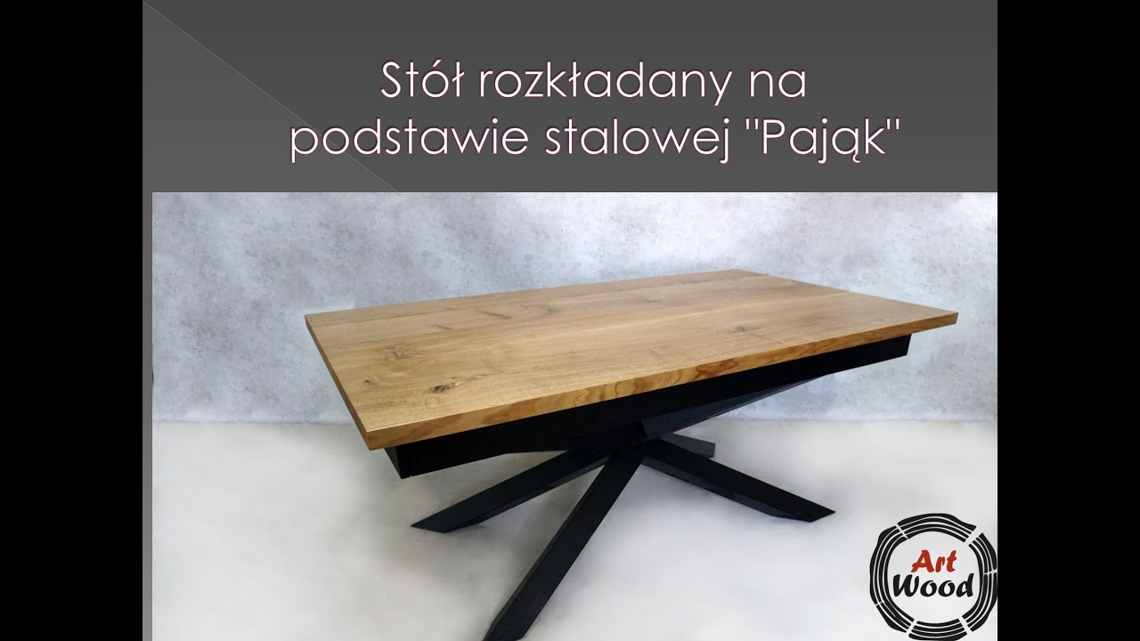 St&oacute;ł rozkładany na podstawie stalowej 