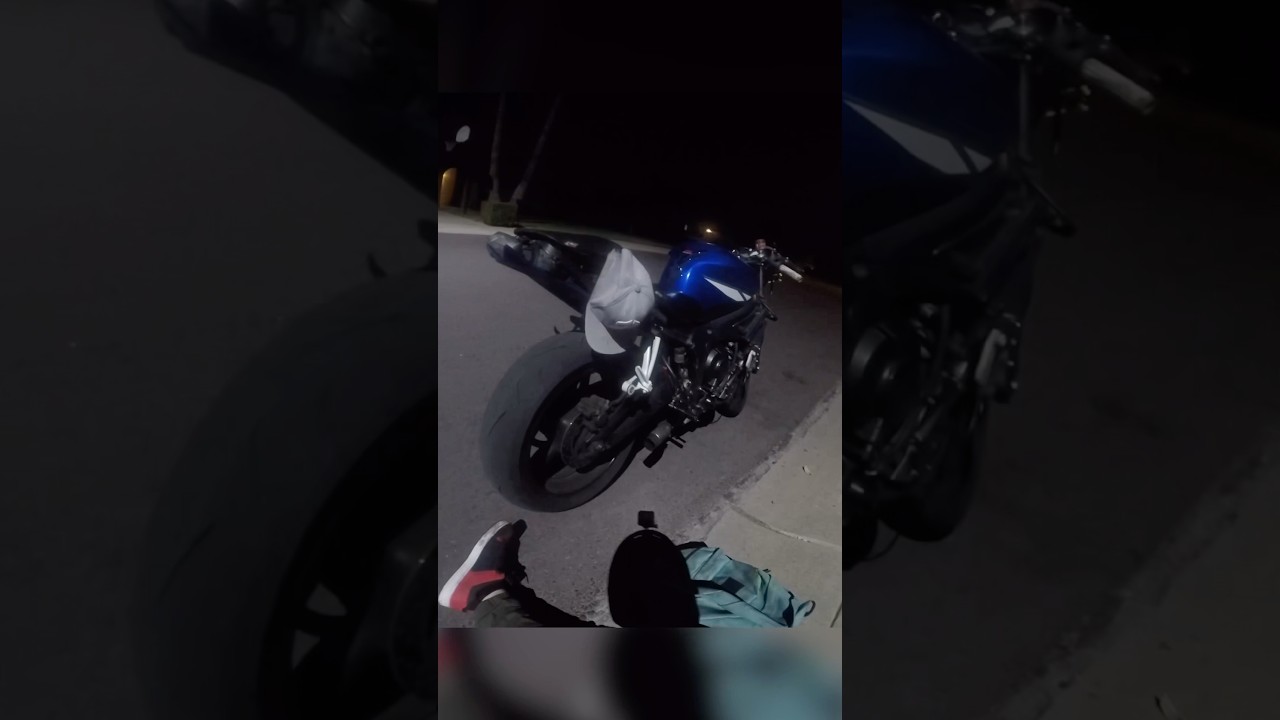 Biker tries to outrun the police helicopter 🚁 (via nonchalant_r6/ig)