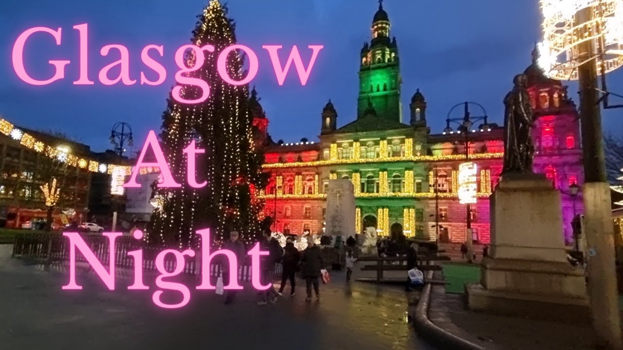 GLASGOW  XMAS LIGHTS GIMBAL WALK WITH RELAXING MUSIC