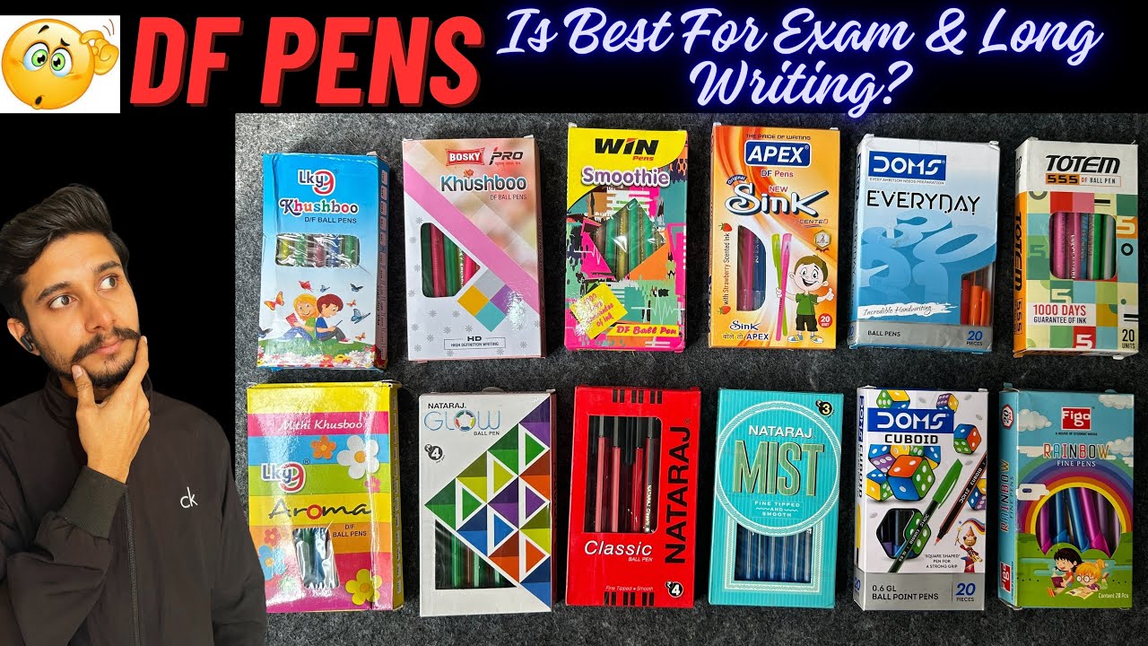 Under 4/- DF Pens Best For Exam & Long Writing | Review & Compare 14+ Variation |