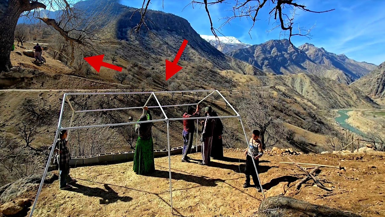 The real life of a nomadic family in Zagros ⛺️  Nomadism, pitching a tent and breathing with nature