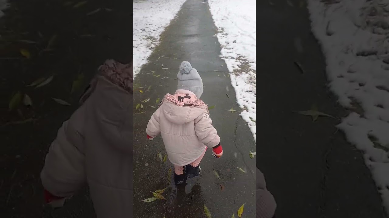Первый снег для внучки...