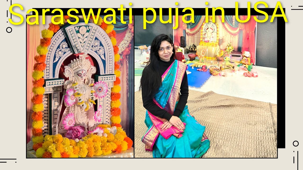 আমেরিকাতে সরস্বতী পুজো। Saraswati puja in USA... @bideshe_bidisha #dailyvlog 