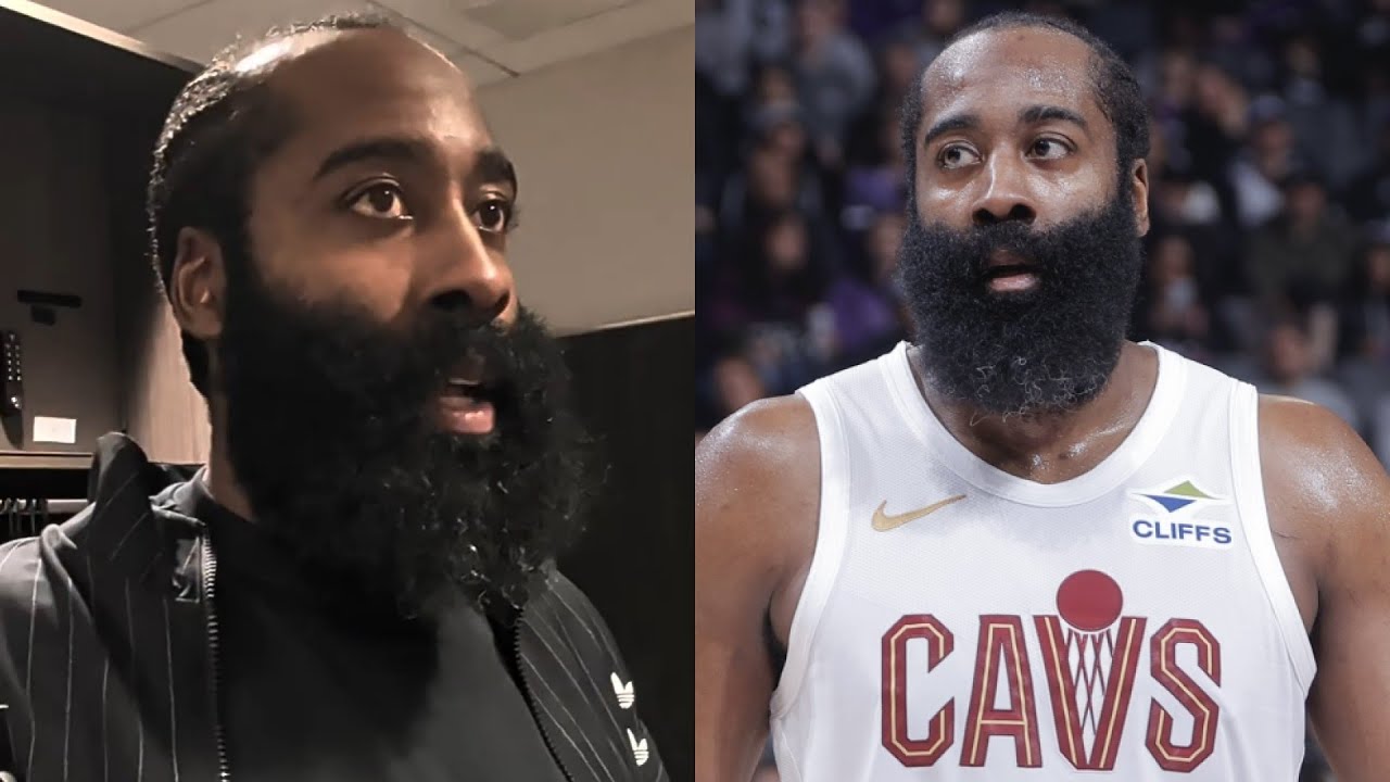 James Harden reacts to trade from Clippers to Cavs after debut game