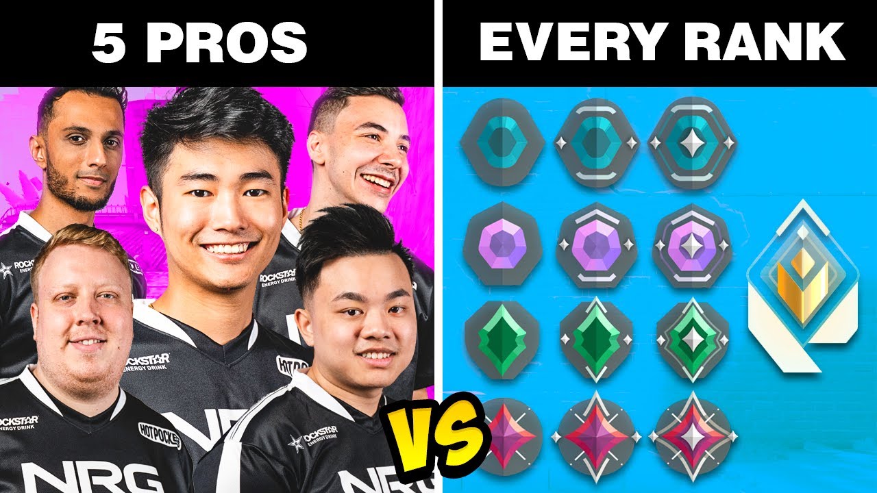 Can 5 Pros Beat EVERY RANK In VALORANT?!