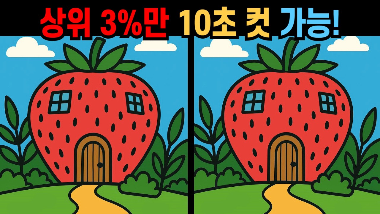【다른그림찾기】상위 3%만 10초 컷 가능! 천재들도 멈칫한 디테일!