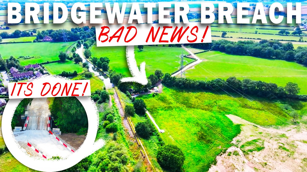 BAD NEWS FOR THE BRIDGEWATER CANAL BREACH! AS WORKS HALT!  ACCESS ROAD DONE!