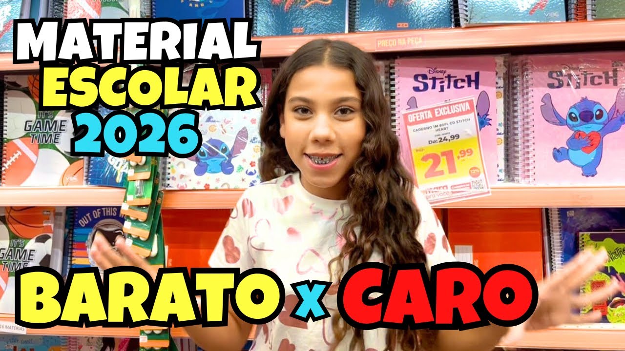 COMPRANDO MATERIAL ESCOLAR 2026 | caderno, estojo, canetas, marca texto