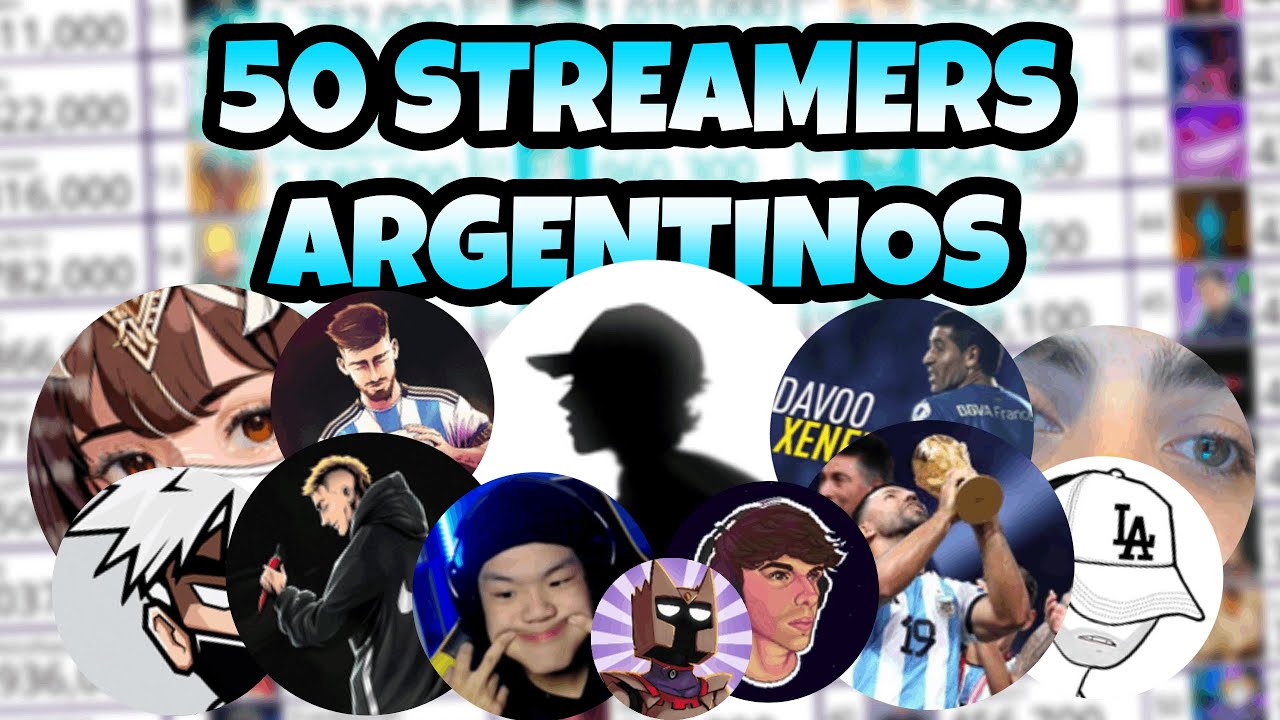 Top 50 STREAMERS ARGENTINOS con m&aacute;s seguidores en TWITCH. 2019-2024
