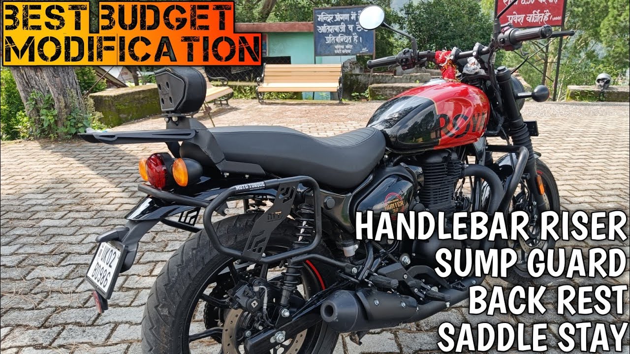 BEST MODIFIED HUNTER 350 | HANDLEBAR RISER FOR HUNTER 350 | HUNTER 350 BACKREST | HARSH AS WELL