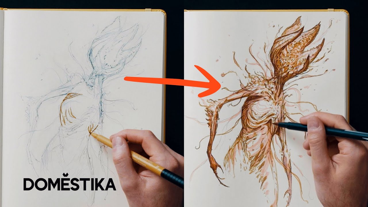 ASMR Timelapse: Cómo DIBUJAR un DEMOGORGON - Stranger Things | Dibujante Nocturno | Domestika