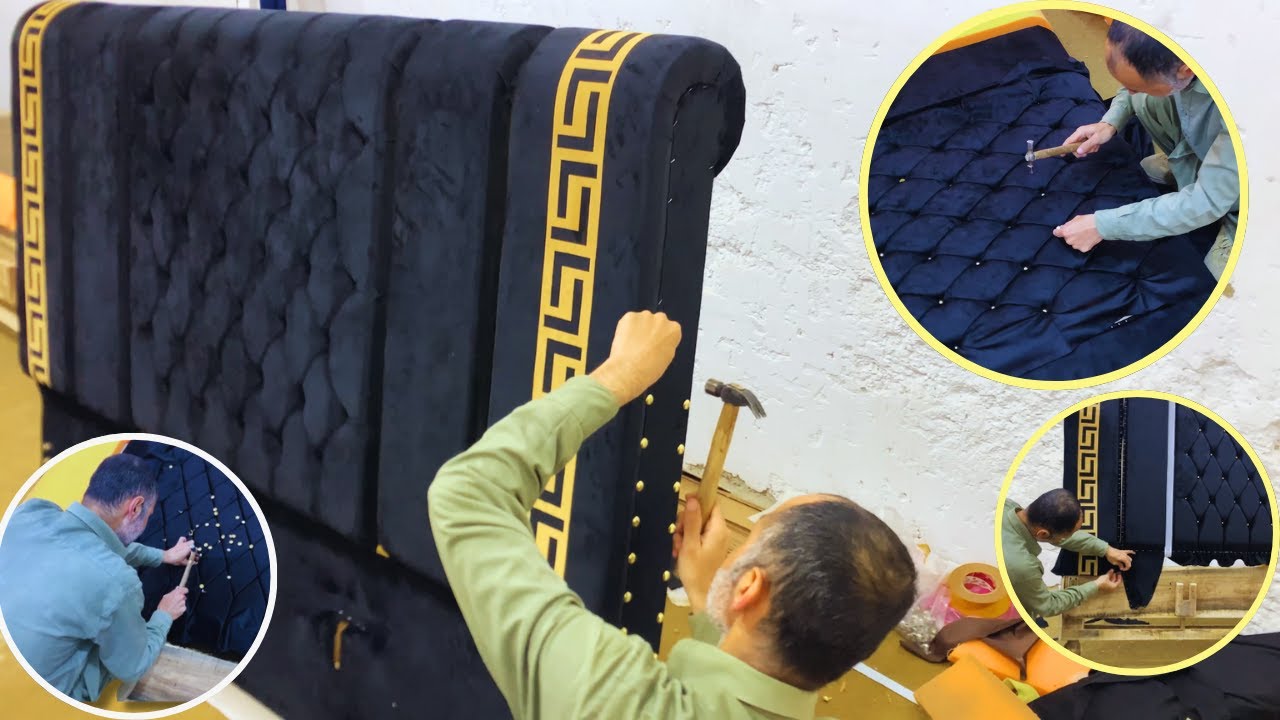 Bed Headboard Making Process | Chester Sofa Bed | Chester Field Head DIY Full Making Process