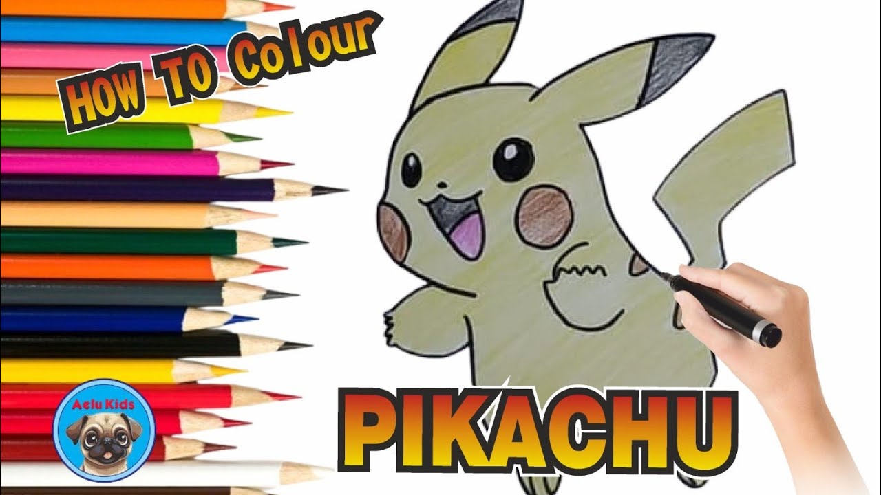 How to Colour Pikachu for Kids | Easy Coloring Step by Step – Aelu Kids