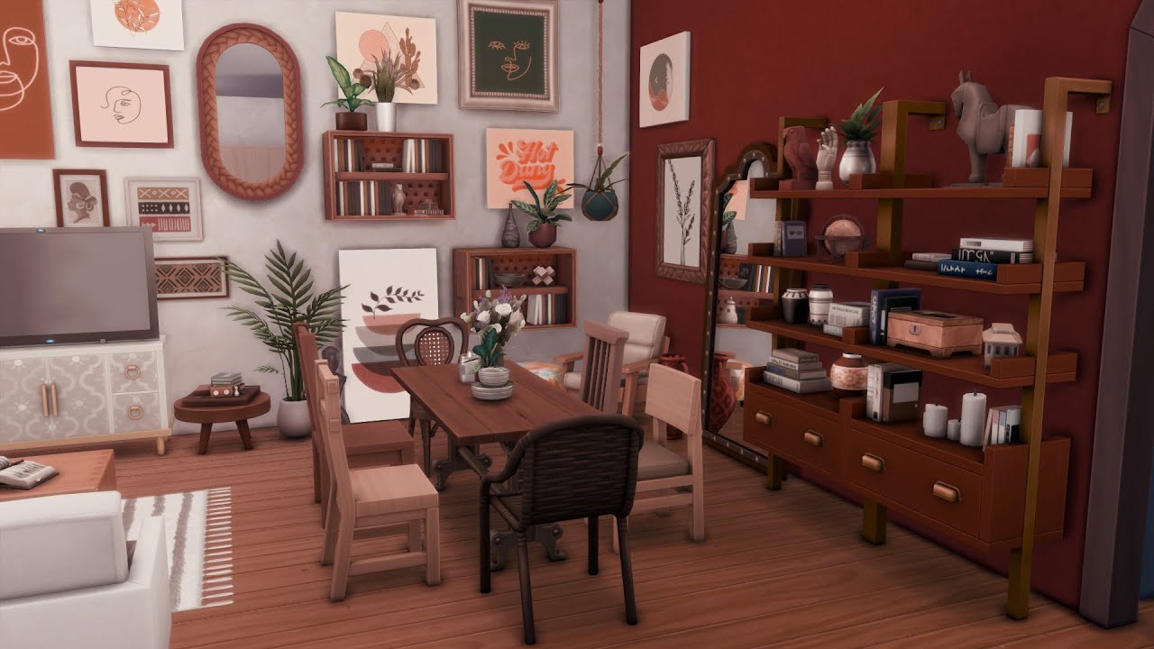 Eclectic Apartment / 121 Hakim House / The Sims 4 / no cc / stop motion