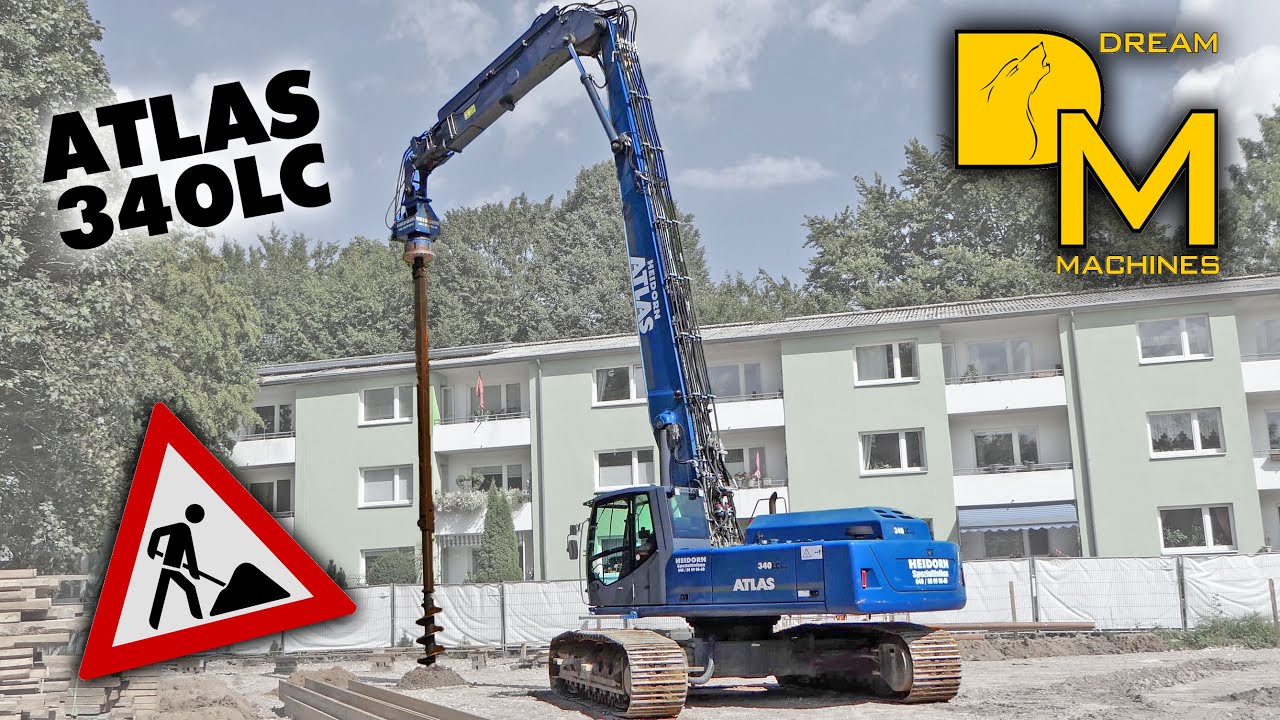 TELESKOPBAGGER ATLAS 340LC BOHRGERÄT & RÜTTLER HEIDORN TIEFBAU ABBRUCH WOHNHAUS [5] DREAM MACHINES