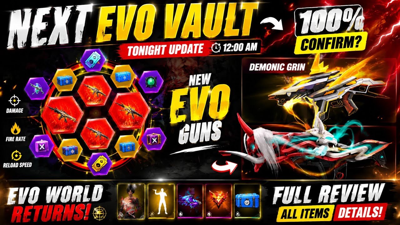 Next EVO Vault 🤯 100% Confirm Full Review Video ✅ Next August Month Ka Booyah Pass Full Review video