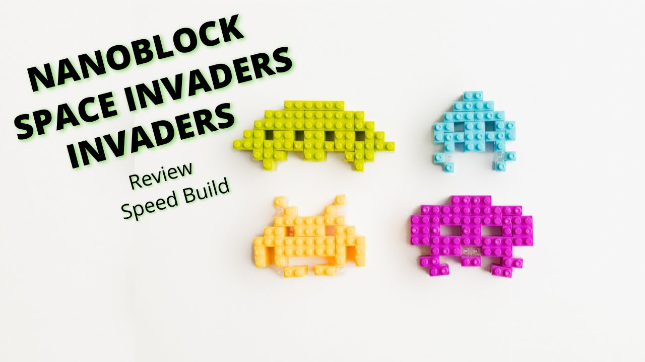 Nanoblocks NBCC-108 Space Invaders Invaders Review and Speed Build