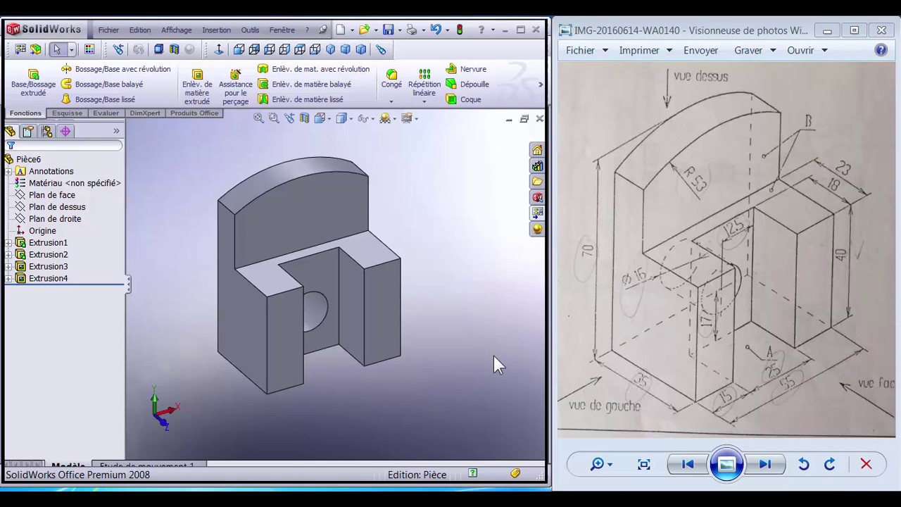 Tutorial SOLIDWORKS 2 pièce mécanique الدراجة المغربية