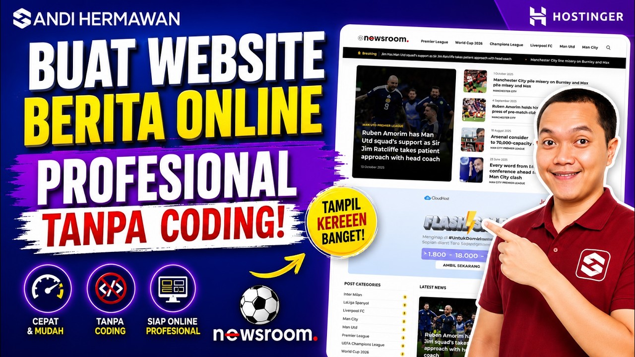 Cara Membuat Website Berita Online Dengan Wordpress, GP Newsroom dan Hosting dari Hostinger